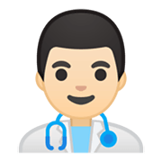 👨🏻‍⚕️ Emoji Arzt: helle Hautfarbe Google Android 10.0.