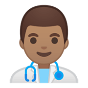 👨🏽‍⚕️ Emoji Homem Profissional Da Saúde: Pele Morena na Google Android 10.0.