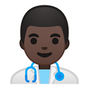 Émoji 👨🏿‍⚕️ Professionnel De La Santé : Peau Foncée sur Google Android 10.0.