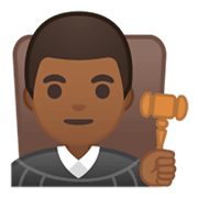👨🏾‍⚖️ Emoji Richter: mitteldunkle Hautfarbe Google Android 10.0.