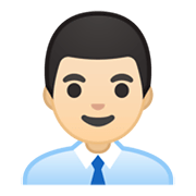 Emoji 👨🏻‍💼 Impiegato: Carnagione Chiara su Google Android 10.0.