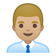 👨🏼‍💼 Emoji Oficinista Hombre: Tono De Piel Claro Medio en Google Android 10.0.