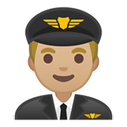 👨🏼‍✈️ Emoji Piloto Hombre: Tono De Piel Claro Medio en Google Android 10.0.