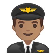 👨🏽‍✈️ Emoji Pilot: mittlere Hautfarbe Google Android 10.0.