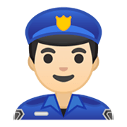 👮🏻‍♂️ Emoji Policial Homem: Pele Clara na Google Android 10.0.