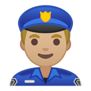 👮🏼‍♂️ Emoji Agente De Policía Hombre: Tono De Piel Claro Medio en Google Android 10.0.