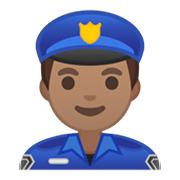 👮🏽‍♂️ Emoji Policial Homem: Pele Morena na Google Android 10.0.