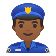 Émoji 👮🏾‍♂️ Policier : Peau Mate sur Google Android 10.0.