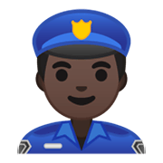 👮🏿‍♂️ Emoji Policial Homem: Pele Escura na Google Android 10.0.