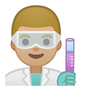 Émoji 👨🏼‍🔬 Scientifique Homme : Peau Moyennement Claire sur Google Android 10.0.