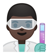 Émoji 👨🏿‍🔬 Scientifique Homme : Peau Foncée sur Google Android 10.0.