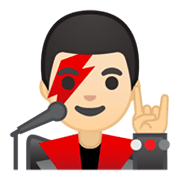 Emoji 👨🏻‍🎤 Cantante Uomo: Carnagione Chiara su Google Android 10.0.