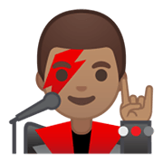 👨🏽‍🎤 Emoji Cantor: Pele Morena na Google Android 10.0.