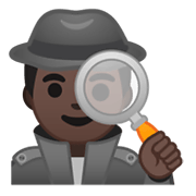 🕵🏿‍♂️ Emoji Detective Hombre: Tono De Piel Oscuro en Google Android 10.0.