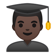 Emoji 👨🏿‍🎓 Studente: Carnagione Scura su Google Android 10.0.