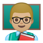Emoji 👨🏼‍🏫 Professore: Carnagione Abbastanza Chiara su Google Android 10.0.