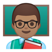 Emoji 👨🏽‍🏫 Professore: Carnagione Olivastra su Google Android 10.0.