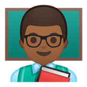 👨🏾‍🏫 Emoji Lehrer: mitteldunkle Hautfarbe Google Android 10.0.