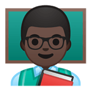 Émoji 👨🏿‍🏫 Enseignant : Peau Foncée sur Google Android 10.0.