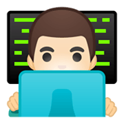 👨🏻‍💻 Emoji Tecnólogo: Pele Clara na Google Android 10.0.