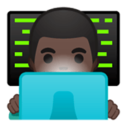 👨🏿‍💻 Emoji Tecnólogo: Tono De Piel Oscuro en Google Android 10.0.
