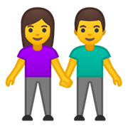 Émoji 👫 Femme Et Homme Se Tenant La Main sur Google Android 10.0.
