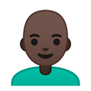 👨🏿‍🦲 Emoji Homem: Pele Escura E Careca na Google Android 10.0.