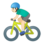 🚴🏻‍♂️ Emoji Homem Ciclista: Pele Clara na Google Android 10.0.