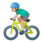 Emoji 🚴🏼‍♂️ Ciclista Uomo: Carnagione Abbastanza Chiara su Google Android 10.0.