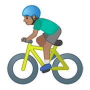 🚴🏽‍♂️ Emoji Radfahrer: mittlere Hautfarbe Google Android 10.0.