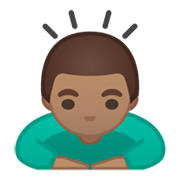 Emoji 🙇🏽‍♂️ Uomo Che Fa Inchino Profondo: Carnagione Olivastra su Google Android 10.0.