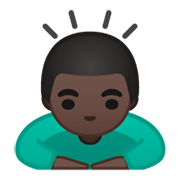 Emoji 🙇🏿‍♂️ Uomo Che Fa Inchino Profondo: Carnagione Scura su Google Android 10.0.