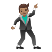 Émoji 🕺🏽 Danseur : Peau Légèrement Mate sur Google Android 10.0.