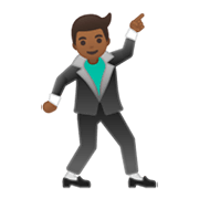 🕺🏾 Emoji tanzender Mann: mitteldunkle Hautfarbe Google Android 10.0.