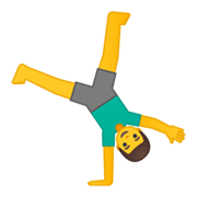 Emoji 🤸‍♂️ Uomo Che Fa La Ruota su Google Android 10.0.