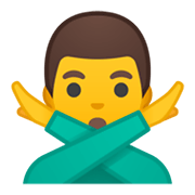 🙅‍♂️ Emoji Homem Fazendo Gesto De «não» na Google Android 10.0.