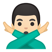 Emoji 🙅🏻‍♂️ Uomo Con Gesto Di Rifiuto: Carnagione Chiara su Google Android 10.0.