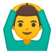 🙆‍♂️ Emoji Mann mit Händen auf dem Kopf Google Android 10.0.