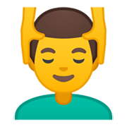 💆‍♂️ Emoji Mann, der eine Kopfmassage bekommt Google Android 10.0.