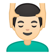 💆🏻‍♂️ Emoji Hombre Recibiendo Masaje: Tono De Piel Claro en Google Android 10.0.