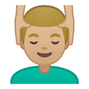 Emoji 💆🏼‍♂️ Uomo Che Riceve Un Massaggio: Carnagione Abbastanza Chiara su Google Android 10.0.