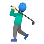 🏌🏻‍♂️ Emoji Hombre Jugando Al Golf: Tono De Piel Claro en Google Android 10.0.