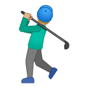 🏌🏼‍♂️ Emoji Hombre Jugando Al Golf: Tono De Piel Claro Medio en Google Android 10.0.