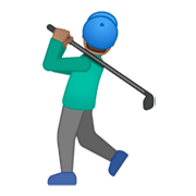🏌🏽‍♂️ Emoji Homem Golfista: Pele Morena na Google Android 10.0.