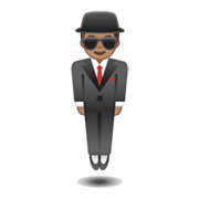 🕴🏽 Emoji schwebender Mann im Anzug: mittlere Hautfarbe Google Android 10.0.