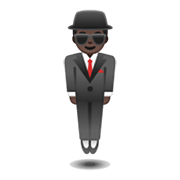 Émoji 🕴🏿 Homme D’affaires En Lévitation : Peau Foncée sur Google Android 10.0.