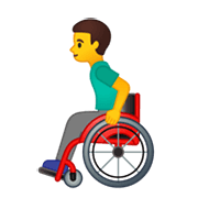 👨‍🦽 Emoji Homem Em Cadeira De Rodas Manual na Google Android 10.0.