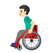 👨🏻‍🦽 Emoji Mann in manuellem Rollstuhl: helle Hautfarbe Google Android 10.0.