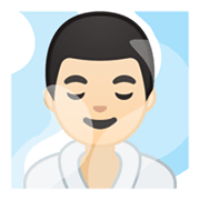 Emoji 🧖🏻‍♂️ Uomo In Sauna: Carnagione Chiara su Google Android 10.0.
