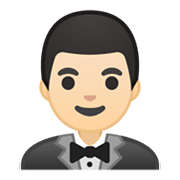 Emoji 🤵🏻 Persona In Smoking: Carnagione Chiara su Google Android 10.0.